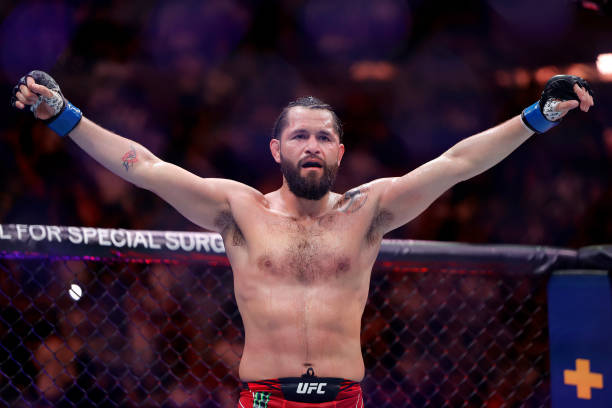 Jorge Masvidal with hands up in UFC cage